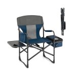 Costway chaise de camping pliante avec petite table sac de glace avec porte - gobelet 113 x 56 x 98 cm ...
