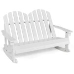 Costway chaise / fauteuil  bascule jardin en bois de sapin 2 places pour enfants de 3 ans + avec inclinaison ...
