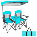 Chaise / fauteuil de camping pliante 2 places - costway - pare - soleil amovible et réglable - sac isotherme ... Chaise / fauteuil de camping pliante 2 places - costway - pare - soleil amovible et réglable - sac isotherme ...