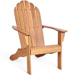 Costway chaise longue adirondack en bois avec dossier incurv� charge 170kg r�sistant aux intemp�ries ...