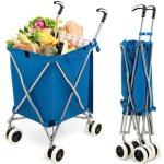 Chariot de courses pliable costway - 90 l - freinage et direction à 360° - sac oxford - imperméable - ... Chariot de courses pliable costway - 90 l - freinage et direction à 360° - sac oxford - imperméable - ...