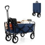 Costway chariot de transport pour jardin pliable 82l - 4 roues - poignée réglable - 2 porte - boissons ... Costway chariot de transport pour jardin pliable 82l - 4 roues - poignée réglable - 2 porte - boissons ...