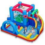 Costway ch�teau gonflable pour enfants avec 50 balles toboggan aquatique piscine - canon � eau - sac ...