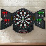 Cible jeu de fl�chettes electronique - costway - dartboard avec 27 mode de jeux et 216 variations 4 �crans ...