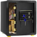 Coffre de s�curit� costway 2 cl�s + 2 cl�s durgence + code digital avec alarme - code masqu� - 36 x 31 ...
