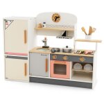 Cuisine enfants costway - 15 accessoires 3 - 10 ans r�frig�rateur four po�le � griller 90 x 235 x 65 ...