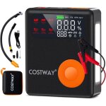 Costway d�marreur de batterie voiture 13000 mah - 150 psi avec compresseur dair - �cran led lumi�re durgence ...
