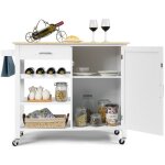 Costway desserte / chariot de cuisine  roulettes - 100 x 48 x 90 cm - lot de cuisine - tiroir - placard ...