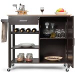 Costway desserte / chariot de cuisine  roulettes - 100 x 48 x 90 cm - lot de cuisine - tiroir - placard ...