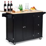Costway desserte à roulettes service de cuisine de roulant avec plans de travail rabattable en bois armoire ... Costway desserte à roulettes service de cuisine de roulant avec plans de travail rabattable en bois armoire ...
