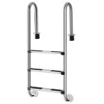 Costway �chelle de piscine � 3 marches en acier inoxydable rev�tement en caoutchouc anti - d�rapant sur ...