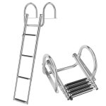 Costway �chelle de piscine pliable en acier inoxydable - 4 marches charge 227kg patins antid�rapants ...
