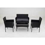 Costway ensemble 4 pi�ces table et 2 chaises de jardin en rotin pe causeuse 2 places mobilier dext�rieur ...