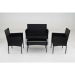 Costway ensemble 4 pi�ces table et 2 chaises de jardin en rotin pe causeuse 2 places mobilier dext�rieur ...