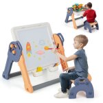 Costway ensemble table et chaise multi - activits 6 en 1 pliables pour enfants - 109 accessoires plateau ...