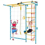 Costway escalade pour enfants 7 en 1 en acier avec barres de singe mur de corde echelle murale barre ...