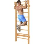 Costway espalier su�dois en bois de pin�chelle de gym - 195x80x14cm charge max 100kg exercises � domicile ...