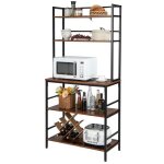 Costway tagre desserte de cuisine 5 niveaux support pour four  micro - ondes avec pieds antidrapants ...