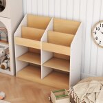 Costway �tag�re pour enfants avec 4 cubes verticaux et 4 compartiments de rangement 80 x 295 x 80 cm