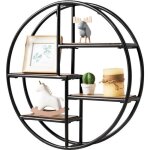 Costway tagres murales ronde de style industrielle avec 4 etagres dimensions :  55 x 11 cm matriel ...
