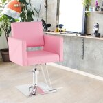 Costway fauteuil barbier hydraulique avec base �lectroplaqu�e accoudoirs hauteur r�glable 395 - 545 cm ...