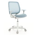 Costway fauteuil de bureau pivotant ergonomique pour enfants 6 - 15 ans 5 roulettes � frein hauteur du ...