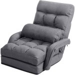 Costway fauteuil convertible 1 place canapé - lit 5 positions réglable avec oreiller chauffeuse pour ... Costway fauteuil convertible 1 place canapé - lit 5 positions réglable avec oreiller chauffeuse pour ...