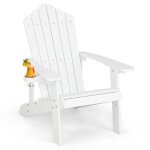 Costway fauteuil de jardin adirondack en hips bois massif impermable avec porte - gobelet charge 170kg ...