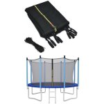 Costway filet de scurit pour trampoline 427 cm 14ft - 8 poteaux droits - fermeture eclair double et ...