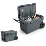 Costway glacire portable 71l  roulettes - isolation ingale - froid 5  7 jours - porte - gobelet ...
