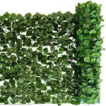 Costway haie artificielle brise - vue 150 x 300 cm anti - uv grillage vegetal artificiel feuillage raliste ...