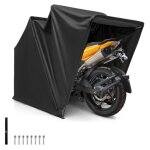 Costway abri de rangement ext�rieur - 342 x 137 x 193 cm - tissu oxford imperm�able - en m�tal - 2 fen�tres ...