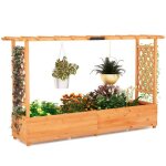 Costway jardinière avec treillis latéraux - toit suspendu trou de drainage bois sapin pré - huilé 2 bac ... Costway jardinière avec treillis latéraux - toit suspendu trou de drainage bois sapin pré - huilé 2 bac ...