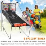 Panier de basket pliable costway jeu darcade 2 panier 4 balles pompe de gonflagesyst�me de pointage8 ...