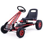 Costway kart à pédales en métal 1 place rouge avec roues en caoutchouc 101 x 61 x 62cm convient pour ... Costway kart à pédales en métal 1 place rouge avec roues en caoutchouc 101 x 61 x 62cm convient pour ...