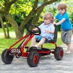Costway kart  pdales vlo et vhicule pour enfants sige rglable avec frein  main pour lextrieur ...