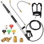 Costway lance t�lescopique pour nettoyeur haute pression 550cm 5 buses de pulv�risation2 adaptateurs ...