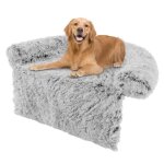Costway lit pour chat chien en peluche l avec traversin pour cou panier pour chien pour animaux avec ...