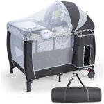 Costway lit parapluie bébé avec matelas pliant 4 en 1 - filet amovible réglable - table à langer - sac ... Costway lit parapluie bébé avec matelas pliant 4 en 1 - filet amovible réglable - table à langer - sac ...