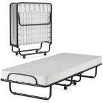 Costway lit pliant 80 x 190 cm sur roulettes lit dappoint avec matelas en mousse 10 cm pour bureau / ... Costway lit pliant 80 x 190 cm sur roulettes lit dappoint avec matelas en mousse 10 cm pour bureau / ...