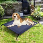 Lit sur pieds pour chien chat - costway - taille l - capacit 45kg - tissu textilne