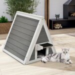 Costway maison pour chat en forme triangulaire 50 x 55 x 53 cm niche pour chat en bois avec toit Étanche ... Costway maison pour chat en forme triangulaire 50 x 55 x 53 cm niche pour chat en bois avec toit Étanche ...