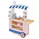 Costway marchande enfants  roulettes - 30 accessoires epicerie enfant en bois jouet dimitation pour ...