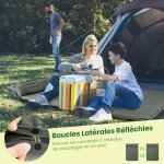 Costway matelas de camping autogonflant 2 personnes avec 2 oreillers 187x131x4 cm sac portable en pvc ...