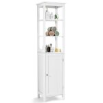 Costway meuble colonne de salle de bain avec Étagère à 3 niveaux Étagère réglable pour salle de bain ... Costway meuble colonne de salle de bain avec Étagère à 3 niveaux Étagère réglable pour salle de bain ...