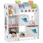 Costway meuble de rangement pour jouets et livres avec 2 tiroirs en tissu thme navette pour chambre ...