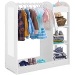 Costway meuble rangement ouverte pour enfant avec 4 tagres et porte - vtements en bois pour chamre ...
