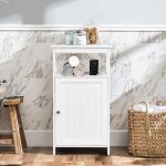Costway meuble de salle de bain avec porte simple et tagre rglable de rangement 40 x 30 x 70 cm en ...