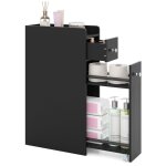 Costway meuble toilettes wc rangement etroit - 4 niveaux tiroirs coulissants sur roulettes pour salle ...