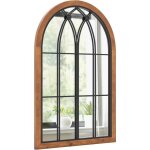 Costway miroir mural dcoratif 60x90 cm miroir verrire arche design industriel cadre en bois de sapin ...